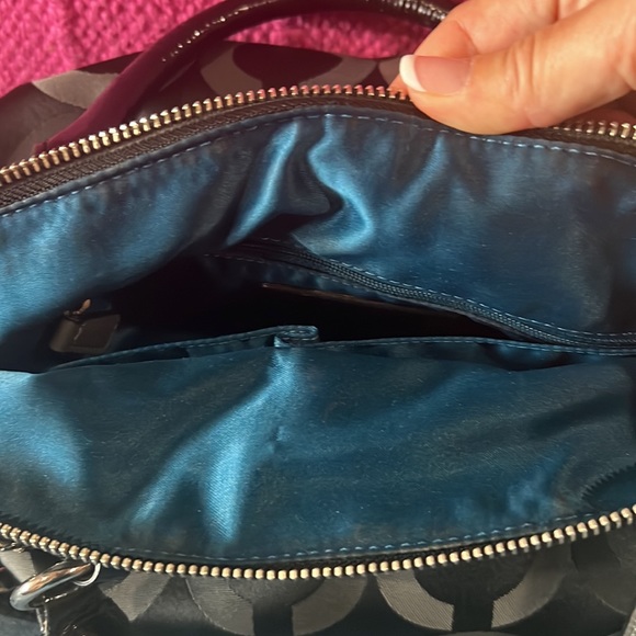 Coach Madison Optic C Design in Black and Silver Patent Leather Handbag - Picture 7 of 7